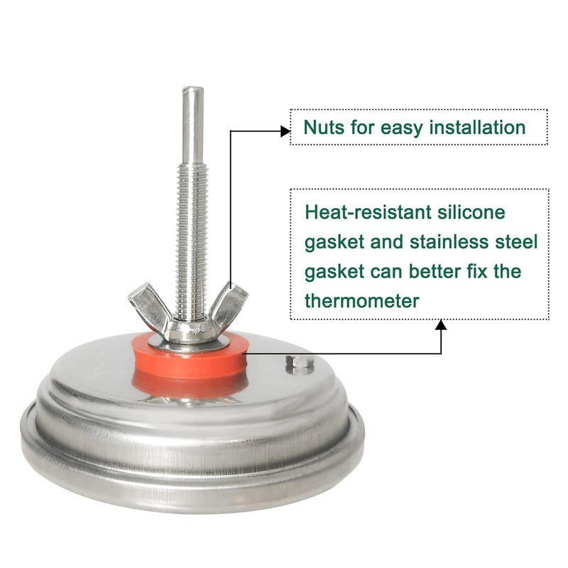 Quantfire Upgrade Replacement Thermometer for Kamado Joe,3.3" Grill Temperature Gauge Replacement for Kamado Joe Accessories 150-900°F with Waterproof and No-Fog Glass Lens - Image 2